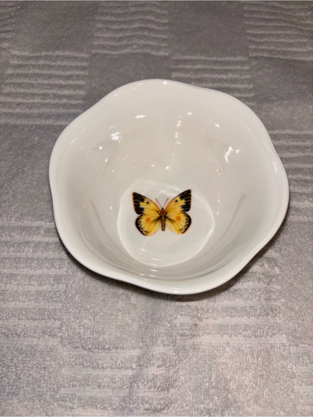 Lenox Butterfly Meadow Porcelain Bowl 5in White Floral Butterfly, DW/MS